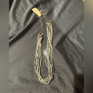 Talbots Silver and White Multi-Strand Necklace